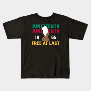 Juneteenth Free At Last Black Pride Black America Kids T-Shirt